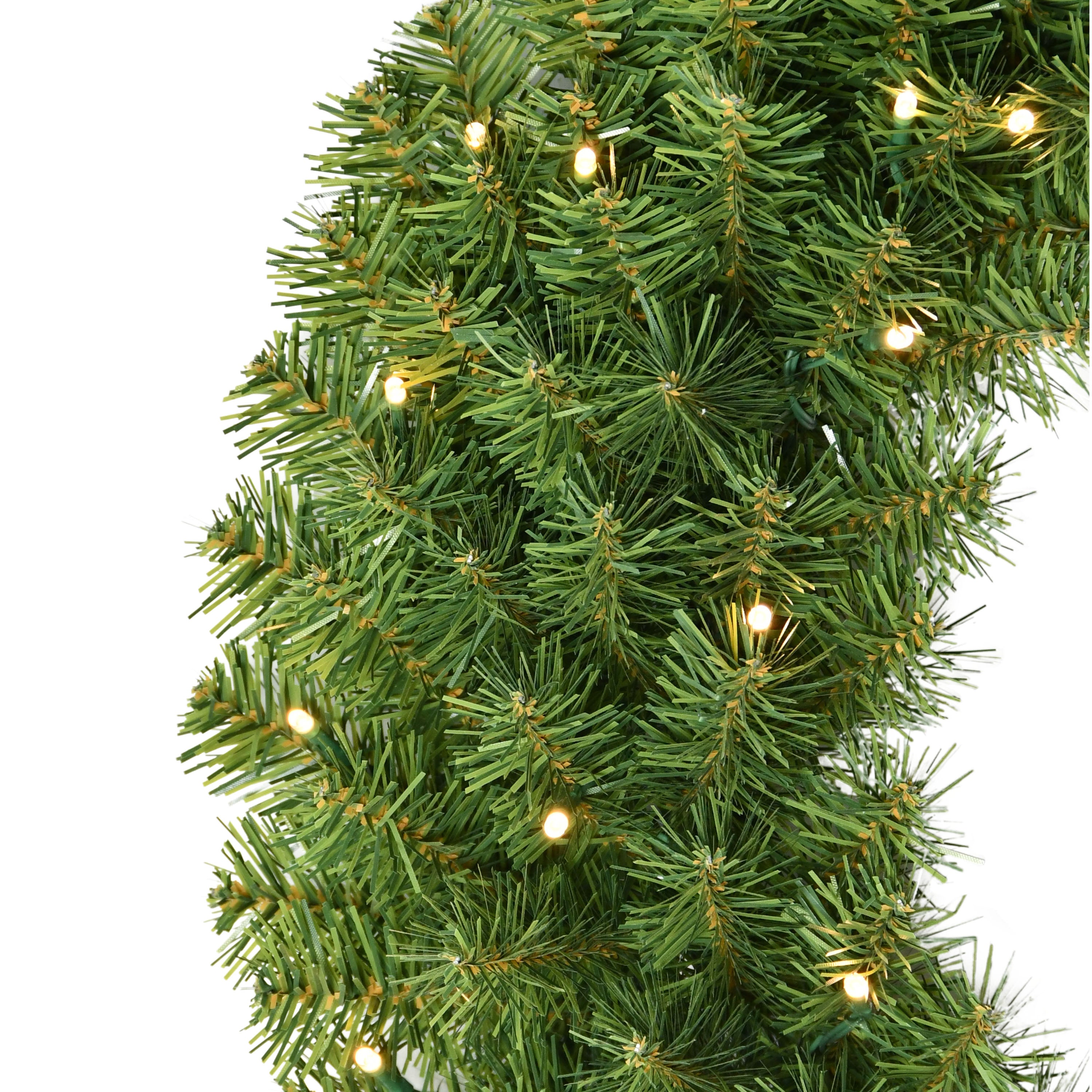 24" Pre-Lit Battery-Operated Christmas Wreath